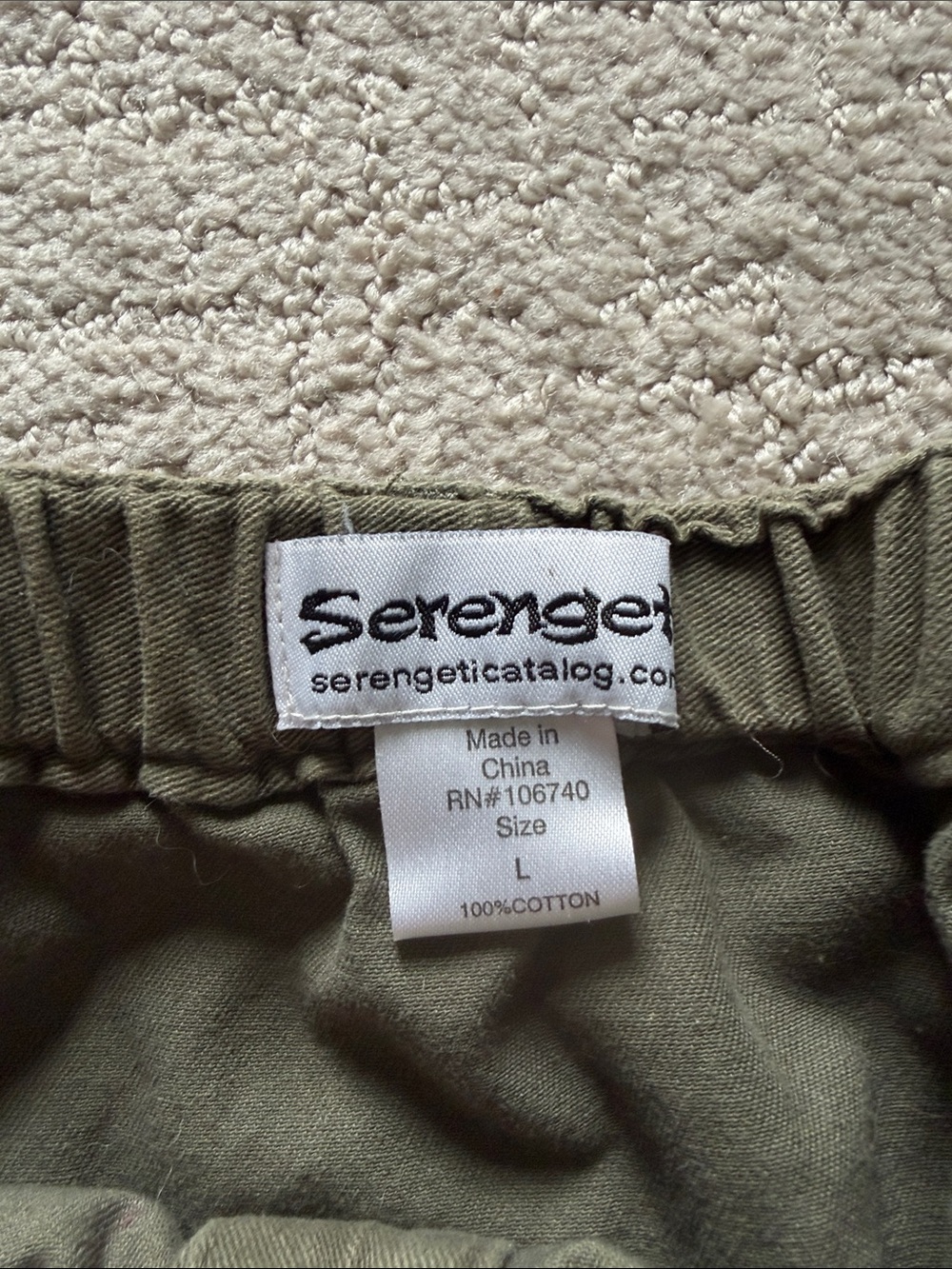 Serengeti Olive Green Cotton Midi Skirt - Picture 3 of 4